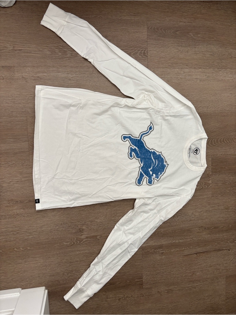 47brand Detroit Lions White Long Sleeve Tee